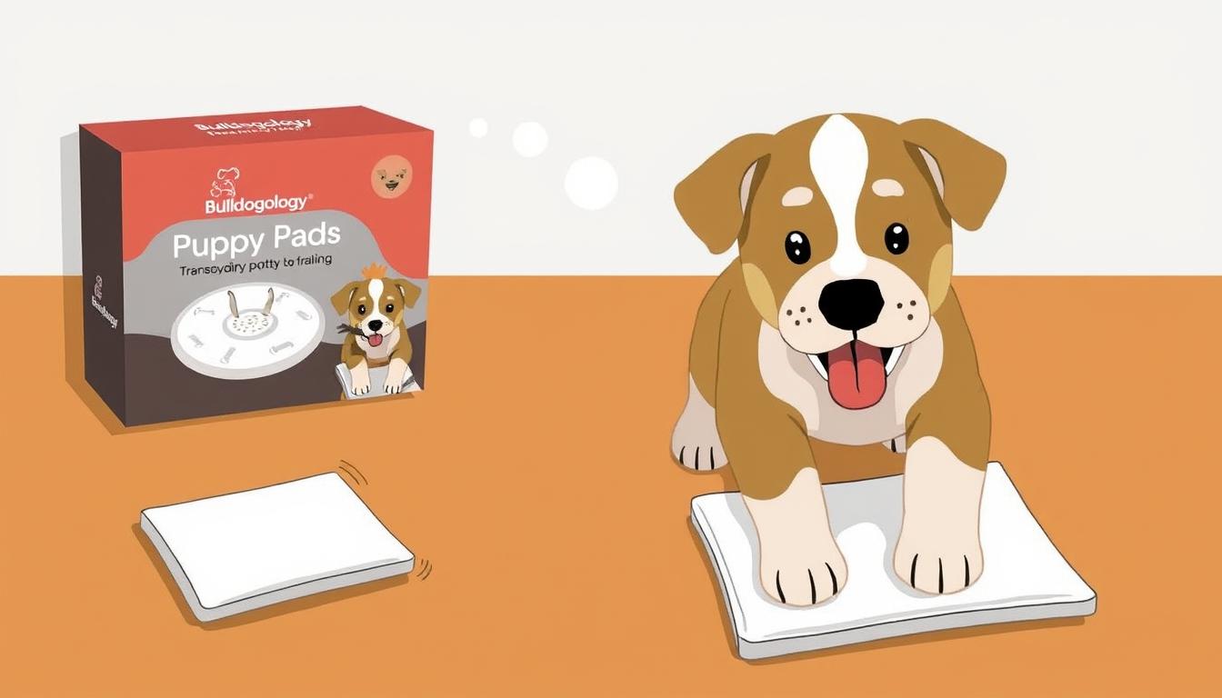 An image of Bulldogology Puppy Pads being used for potty training a puppy.