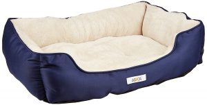 ASPCA Microtech Striped Dog Bed Cuddler, 28 by 20 by 8-Inch, Blue
