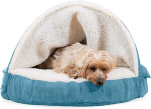Furhaven 26 Round Memory Foam Dog Bed Sherpa
