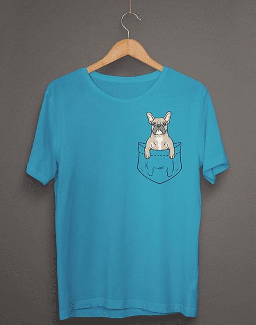 french bulldog pocket tshirt00